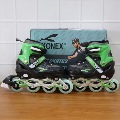 Professional Adjustable Inline Skates for Kids and Adults High Speed Roller Skating Shoes with Safety Straps PU Wheels and Aluminum Frame for Outdoor Sports Fitness and Recreation (Large Size)