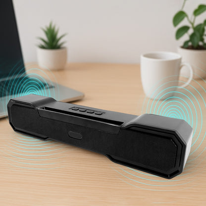 3D Sound Bluetooth Wireless Speaker 10W Portable Mini Home Theatre Soundbar FM USB AUX SD Card Supported Rechargeable Outdoor Speaker for TV Laptop Mobile