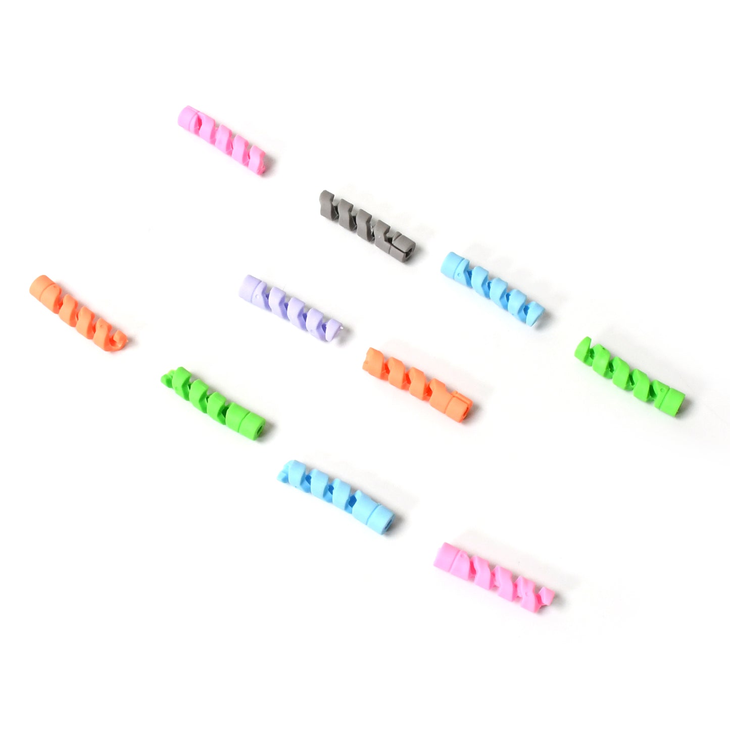 Spiral Charger Cable Protector Sleeve Universal Silicone Data Cable Saver Strain Relief Protector for Charging Cables Earphones USB Cables and Headphones (Pack of 10)