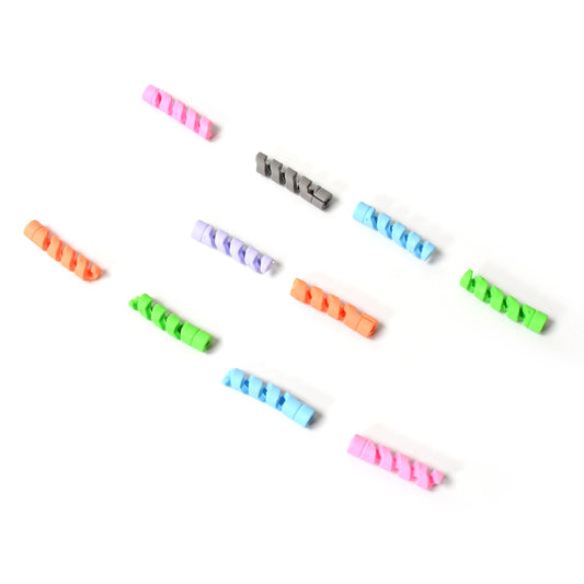 Spiral Charger Cable Protector Sleeve Universal Silicone Data Cable Saver Strain Relief Protector for Charging Cables Earphones USB Cables and Headphones (Pack of 10)