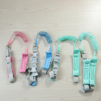 Mix Design Baby Safety Walking Leash with Adjustable Wrist Cuff and Elastic Anti-Lost Coil Strap for Toddlers and Kids – Child Safety Wrist Link for Outdoor Walking, Parks, Malls and Crowded Areas (1 Pc)