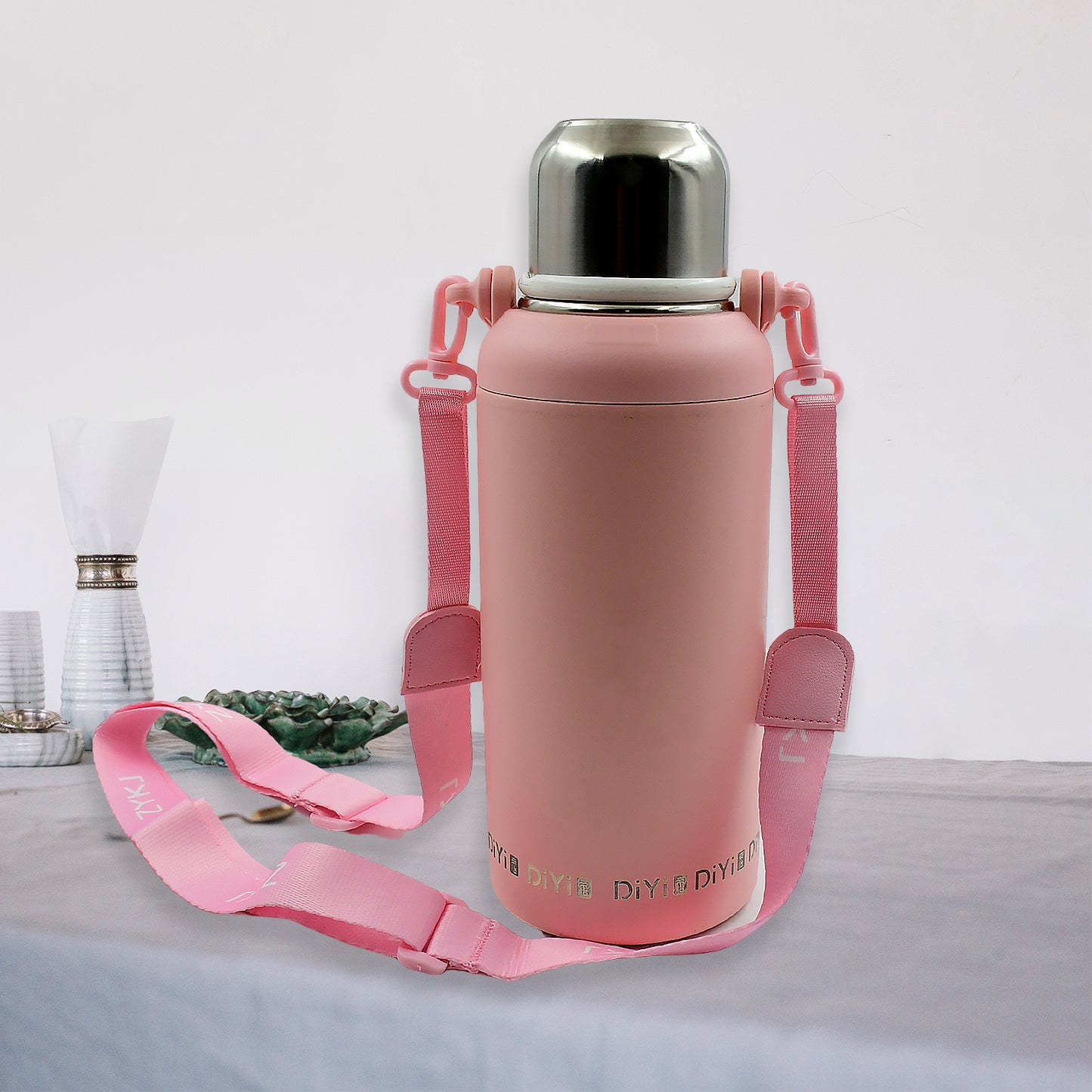 Stainless Steel Tumbler 316 Stainless Steel Vacuum Insulated Cup Bottle 1300ML Portable Travel Kettle Water Bottle with Handle Large Capacity Sports Flask with Lid and Straw