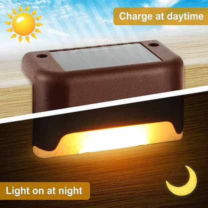 Solar Decorative Lights Outdoor – Waterproof Garden Step & Fence Lights (4 Pc Set)