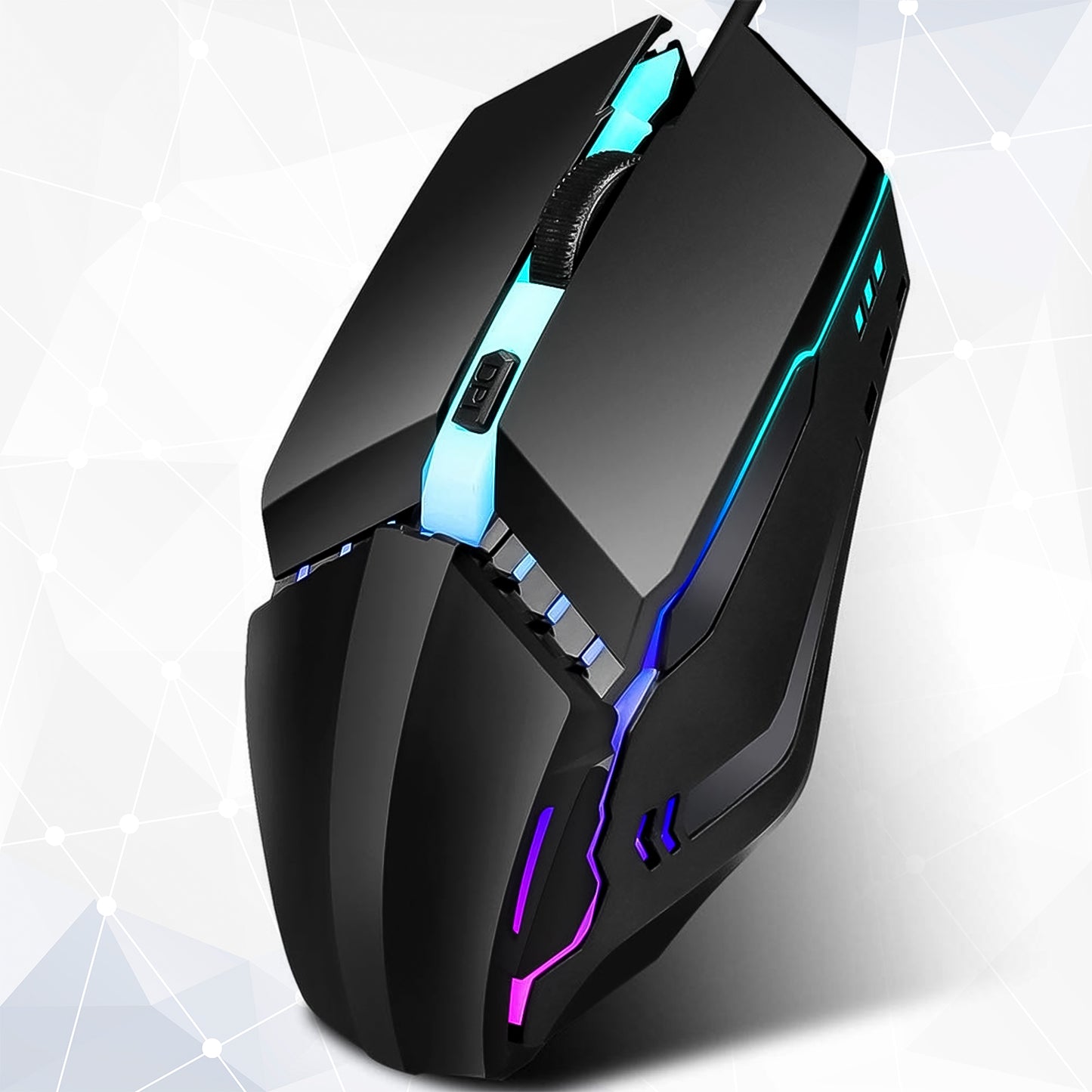USB Wired Gaming Mouse Ergonomic 4D Optical Mouse with RGB Lighting 4 Buttons and Adjustable DPI 800 1200 1600 for PC Laptop and Desktop (1 Pc)