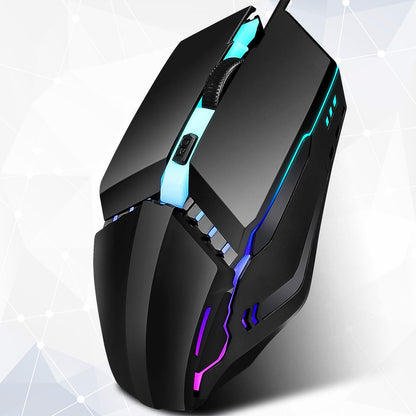 USB Wired Gaming Mouse Ergonomic 4D Optical Mouse with RGB Lighting 4 Buttons and Adjustable DPI 800 1200 1600 for PC Laptop and Desktop (1 Pc)
