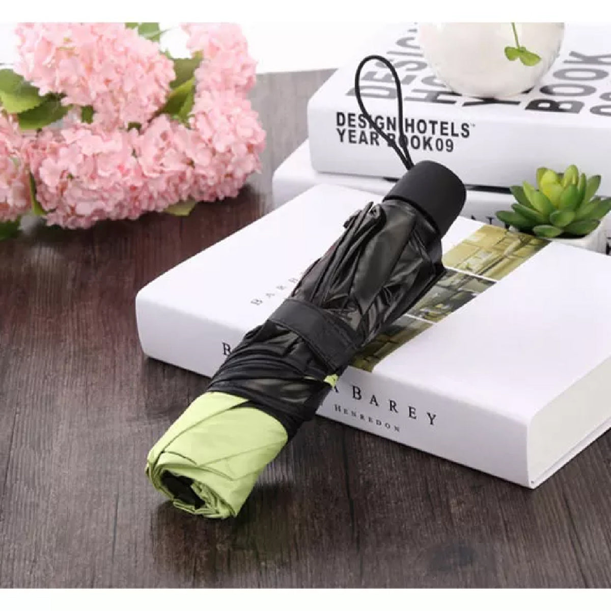 Changing Secret Blossoms Water Magic Print Foldable Umbrella UV Protection Travel Rain Umbrella with Compact Cover (1 Pc)