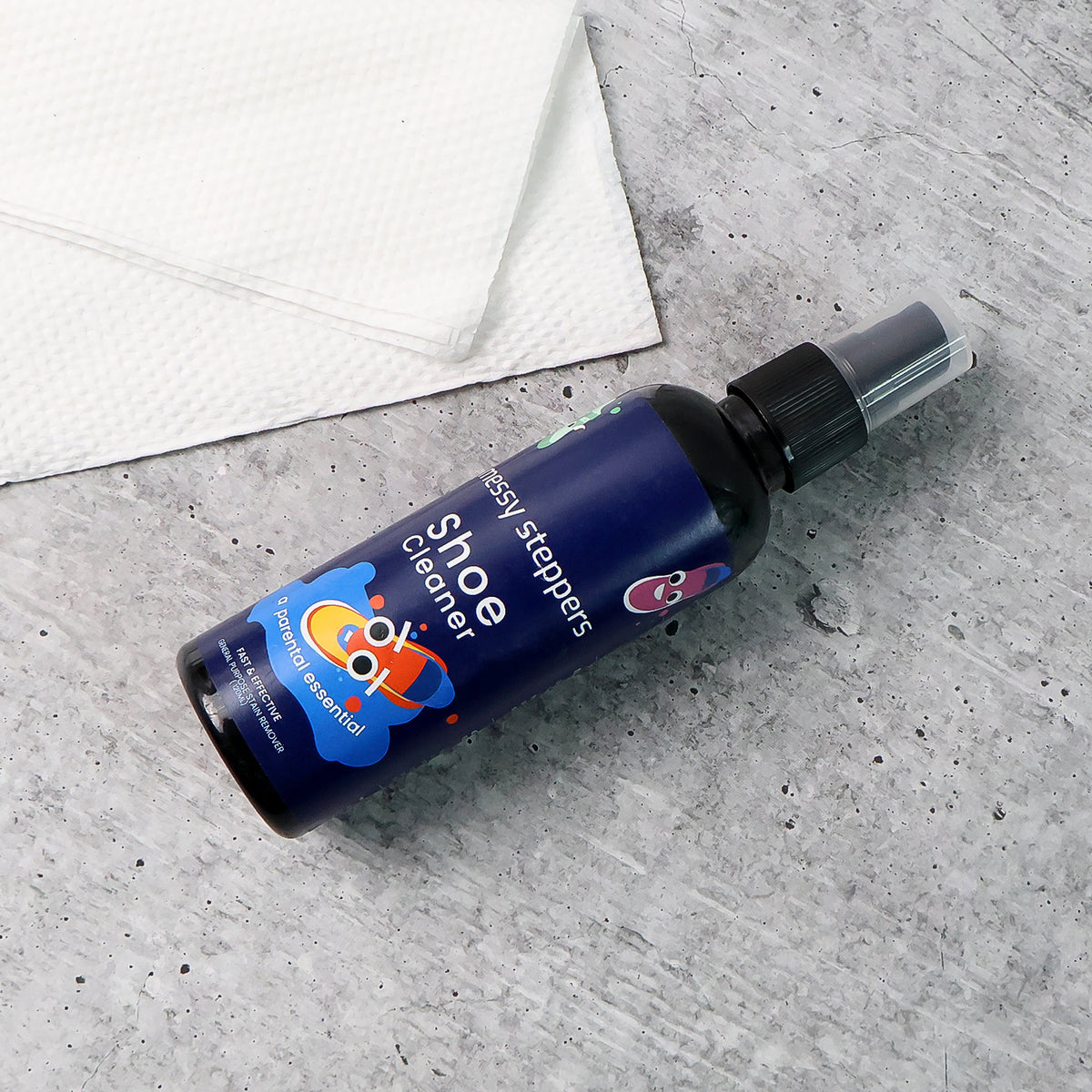 Messy Steppers Shoe Cleaner Spray 120ml | Stain Remover for Sneakers, Sports Shoes, Leather, Canvas and Fabric Footwear