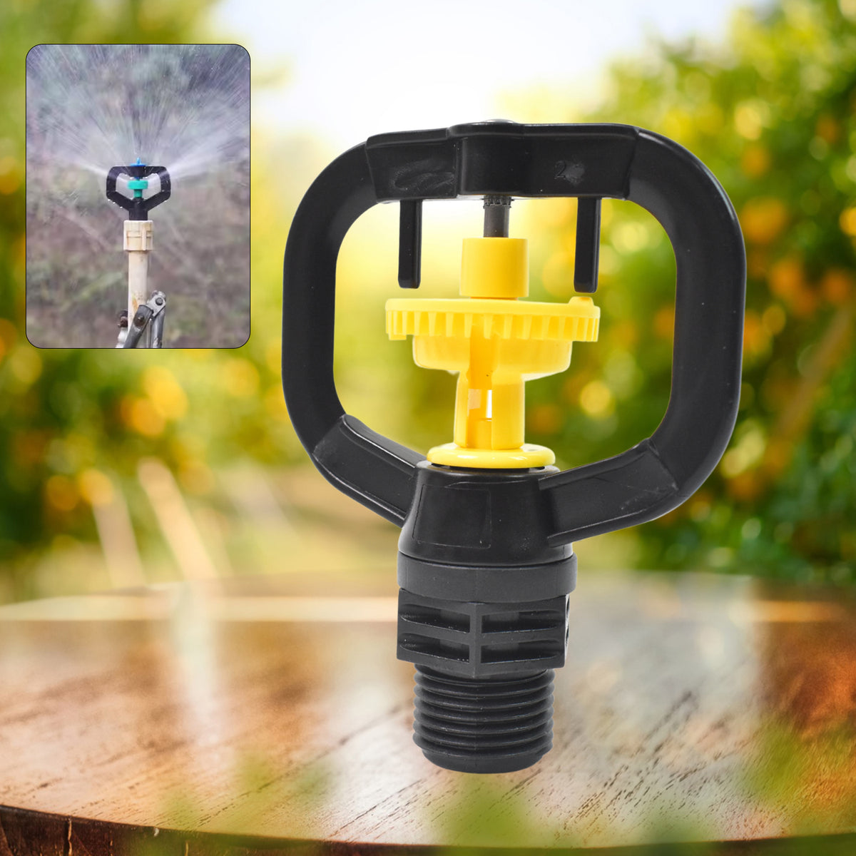 Rotating Garden Irrigation Sprinkler Nozzle | Plastic Spinning Micro Spray Head for Lawn, Greenhouse, Plants and Vegetable Gardens