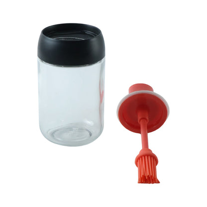 250 ML Glass Oil Dispenser Bottle with Silicone Basting Brush for Cooking, Grilling and Baking (1 Pc)