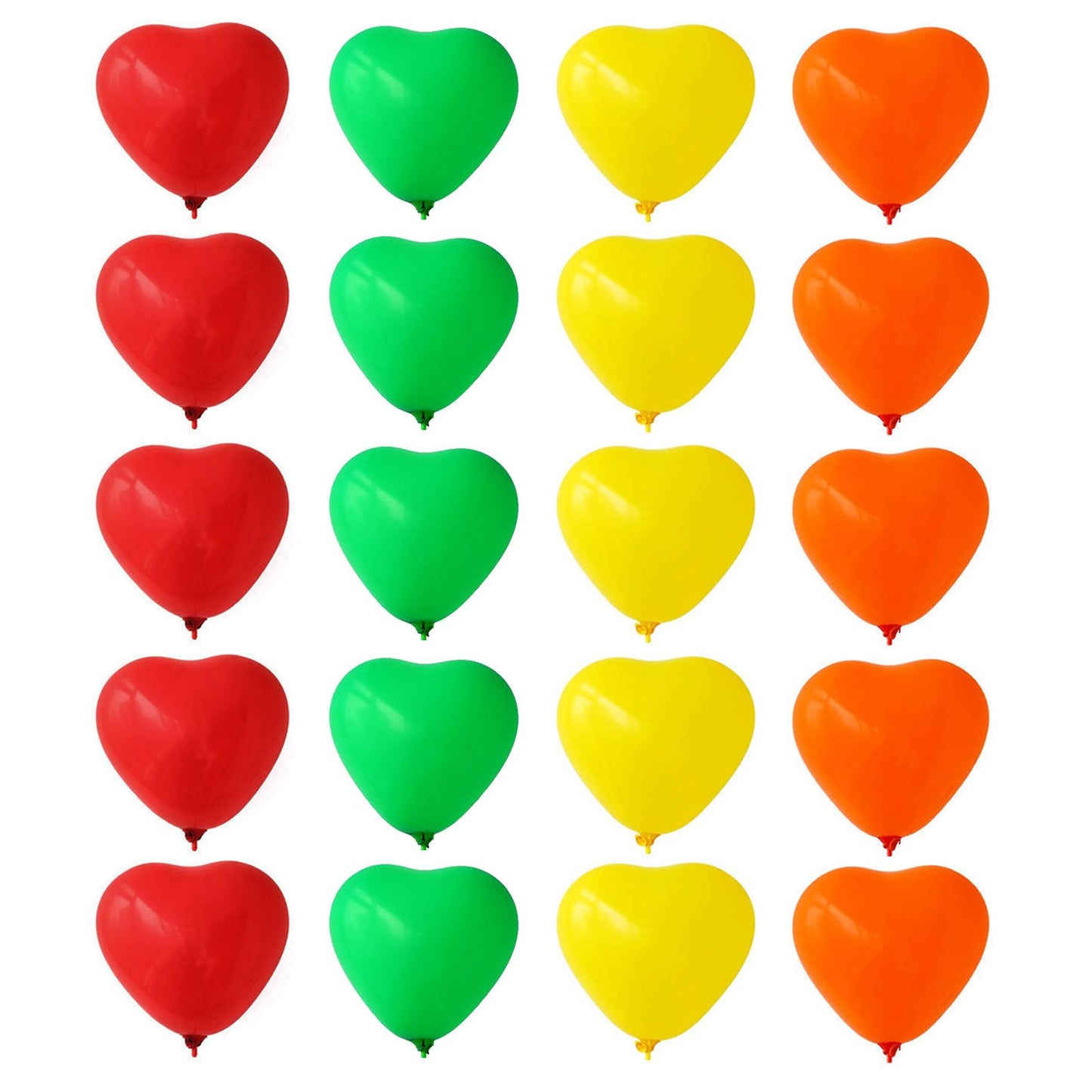 Heart Shaped Rainbow Latex Balloons for Birthday, Anniversary, Wedding and Party Decoration – Multicolor (20 Pieces Set)