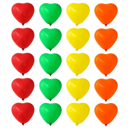 Heart Shaped Rainbow Latex Balloons for Birthday, Anniversary, Wedding and Party Decoration – Multicolor (20 Pieces Set)