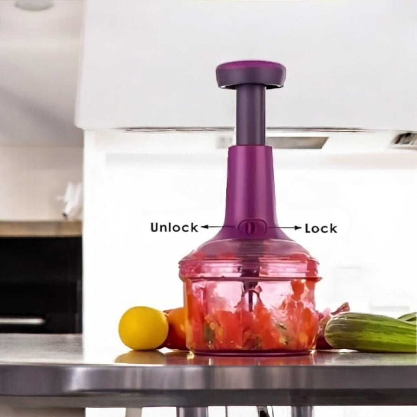 Premium Push Chopper 1100 ML – Manual Vegetable & Fruit Chopper with Easy Press Action (1 Pc)