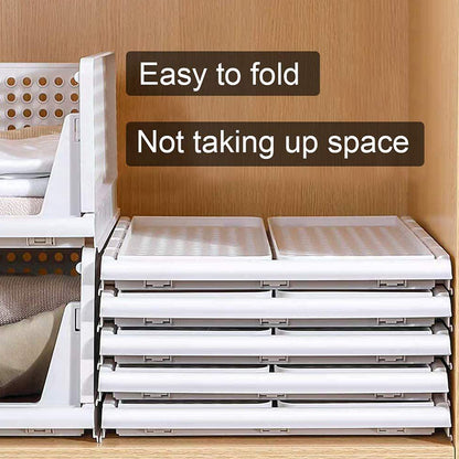 Clothes Organizer 4 Layer Drawer Foldable and Stackable Wardrobe Cupboard Organizer Multi Purpose Plastic Closet Storage Drawer for Clothes (1 Set)