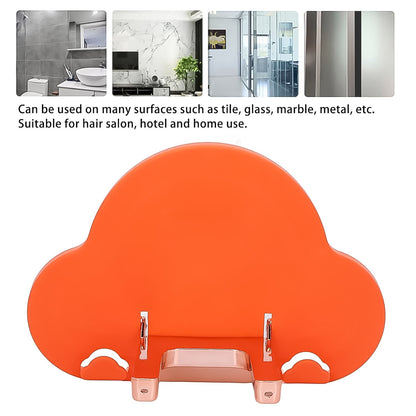 Foldable Hair Dryer Holder Wall Mounted Self Adhesive Hair Dryer Stand with Wire Storage Organizer for Bathroom, Salon and Home (1 Piece)