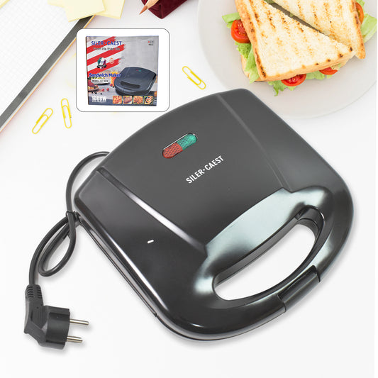 Electric Non-Stick Sandwich Maker – Compact Grill Toaster with Indicator Lights and Cool Touch Handle for Quick Breakfast and Snacks