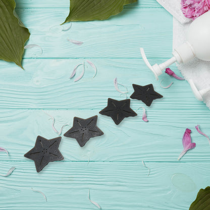 Mini PVC Anti-Slip Baby Bath Mats Star and Leaf Shape Non-Slip Shower Safety Mats for Kids (4 Pc Set)