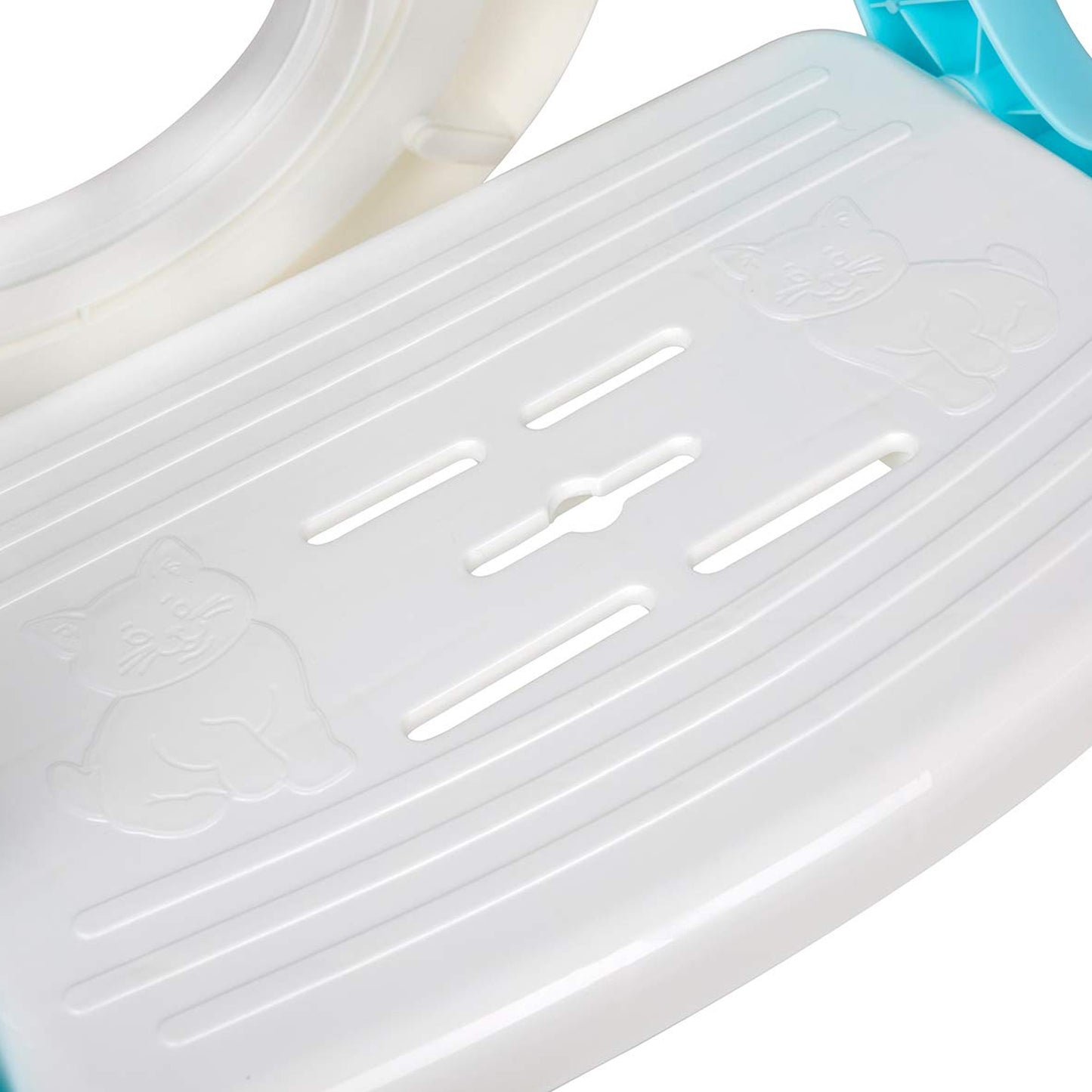 2-in-1 Potty Training Toilet Seat with Step Stool Ladder for Toddlers – Foldable Kids Toilet Training Seat with Soft Cushion, Adjustable Step and Non-Slip Design