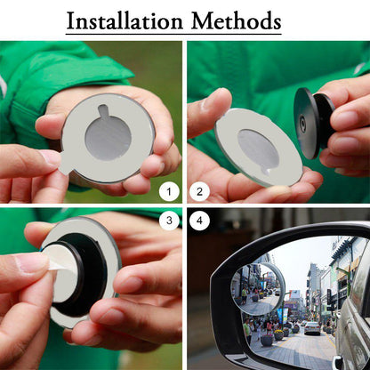 360 Degree Adjustable Blind Spot Round Convex Rear View Mirror for Cars and SUVs Wide Angle Safety Mirror (Pack of 2)