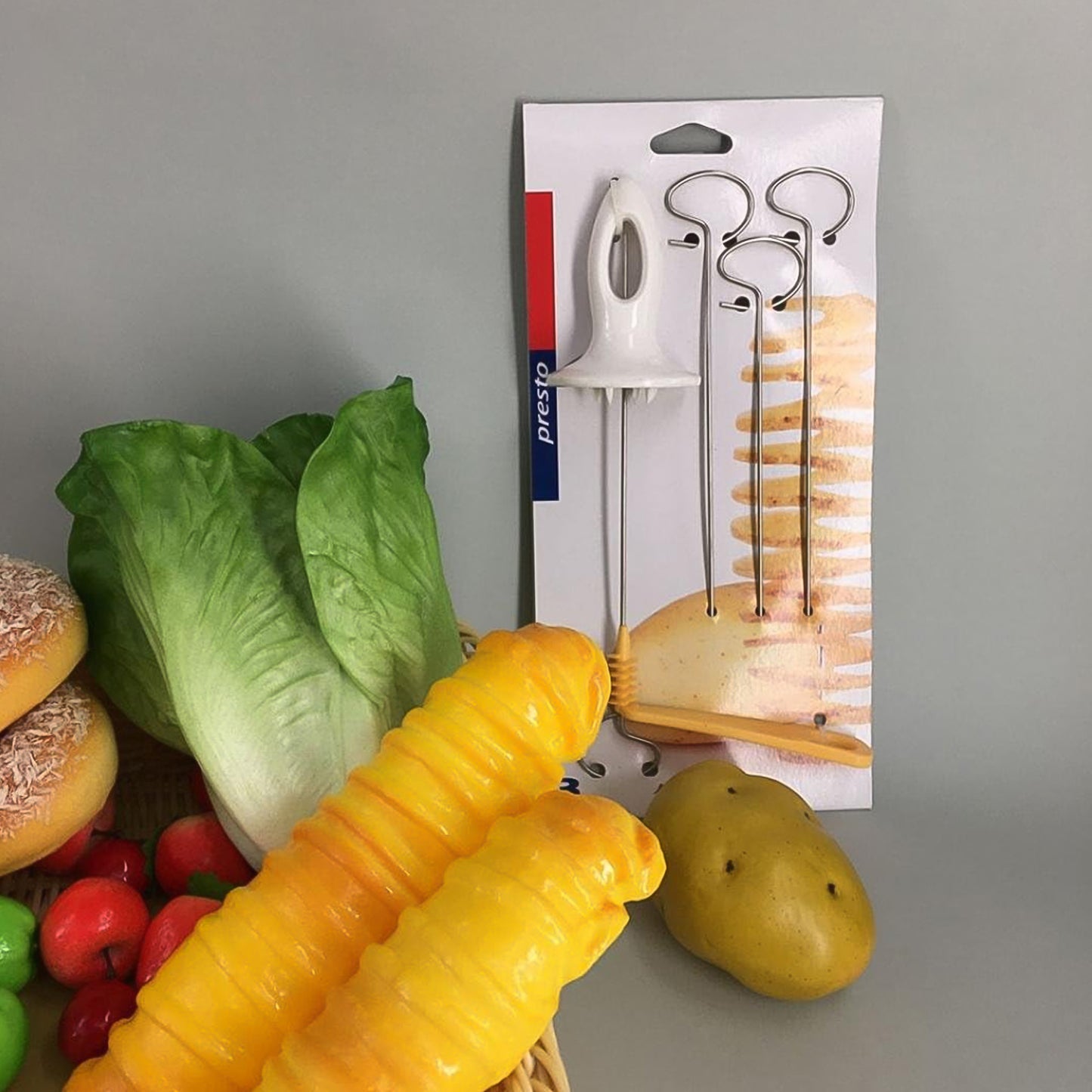 Potato Spiral Cutter and Tornado Twister Slicer for Curly Chips and Vegetable Spiral Cutting with 4 Skewers (1 Set)