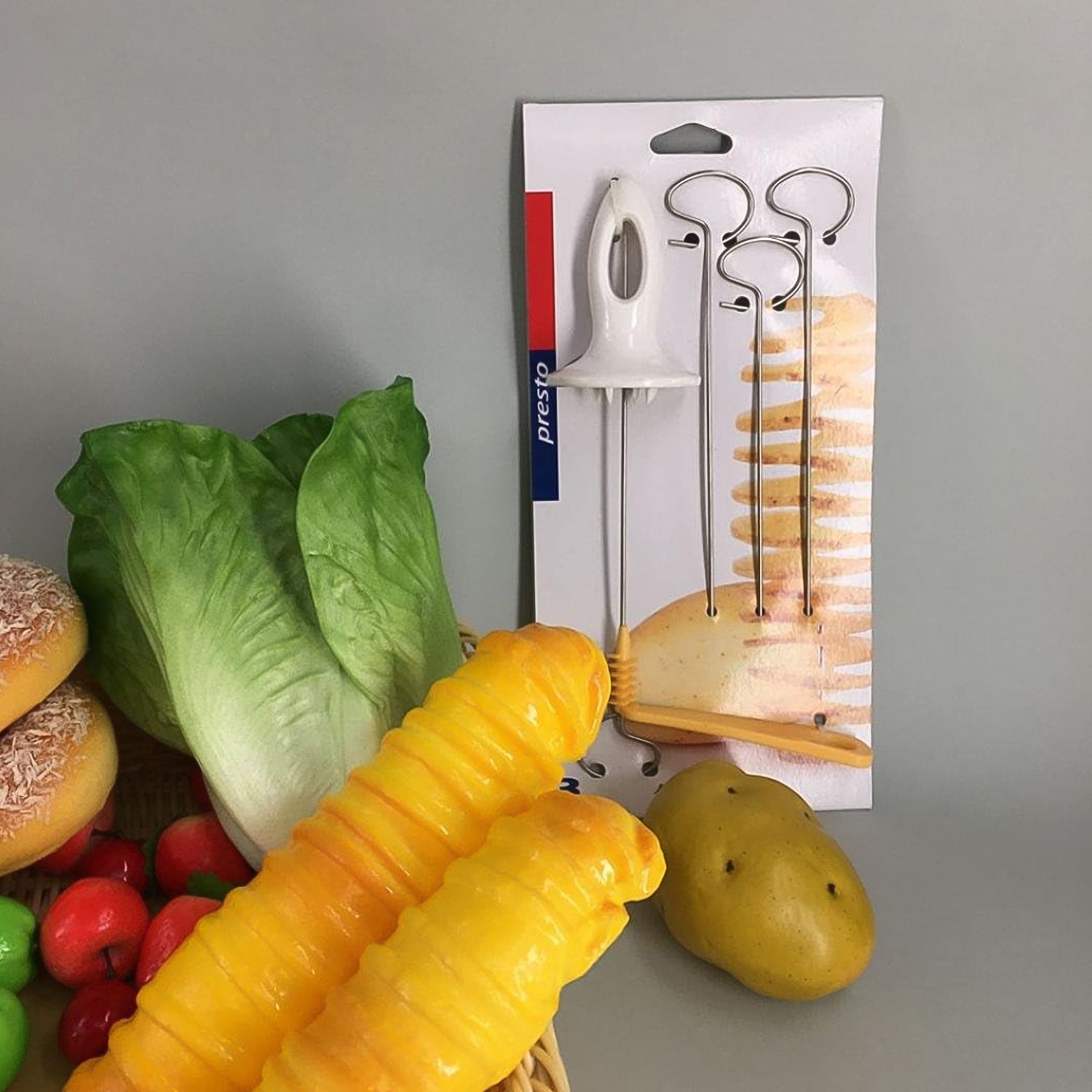 Potato Spiral Cutter and Tornado Twister Slicer for Curly Chips and Vegetable Spiral Cutting with 4 Skewers (1 Set)
