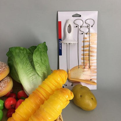 Potato Spiral Cutter and Tornado Twister Slicer for Curly Chips and Vegetable Spiral Cutting with 4 Skewers (1 Set)