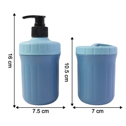 Multipurpose Soap Dispenser with Utility Holder for Kitchen & Bathroom Use – Hand Pump Liquid Dispenser and Storage Holder Set (1 Set)
