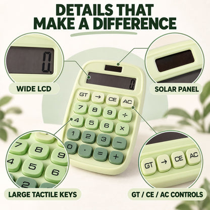 Mechanical Switch Desktop Calculator with Large Tactile Keys and Wide LCD Display for Office, Home and Study
