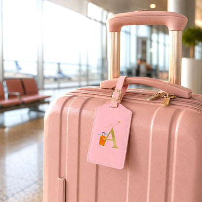 PU Leather Luggage Tag for Suitcase and Travel Bags, Adjustable Buckle Strap Baggage ID Holder with Privacy Cover, Stitched Name Card Tag for Backpacks, Trolley Bags and Business Travel