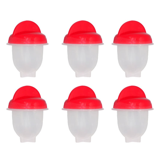 Nonstick Egg Boiler Cups Set with Lids Reusable Egg Cooker Cups for Soft Boiled Hard Boiled Scrambled Eggs and Omelettes (6 Pc Set)