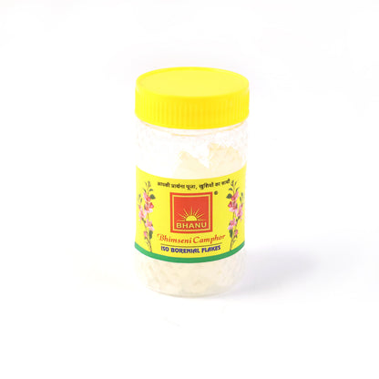 Premium Bhimseni Camphor ISO Borneol Flakes for Daily Pooja, Aromatic Purification & Home Fragrance – Pure Camphor Flakes for Ritual Use and Air Freshening