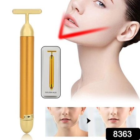Golden Energy Vibrating Face Massager – Waterproof T Shape Facial and Body Beauty Massager for Skincare and Relaxation – Battery Operated (1 Piece)
