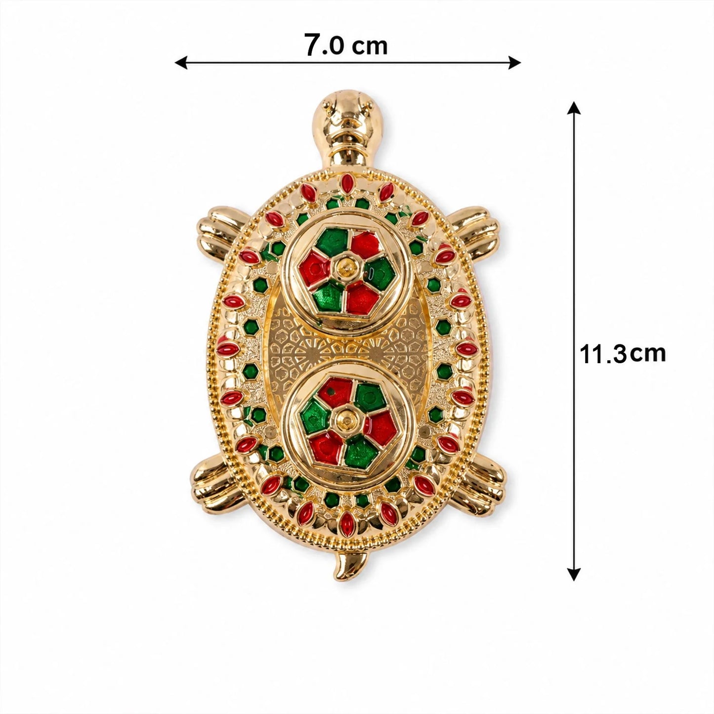 Tortoise Shaped Kankavati Kumkum Holder, Decorative Golden Roli Chawal Box for Puja, Tilak, Home Temple and Festive Rituals (1 Pc)