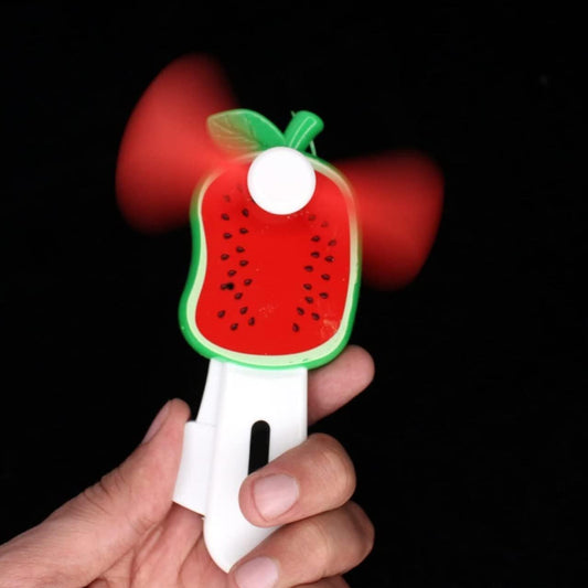 Mini Hand Pressure Fruit-Shaped Fan for Kids – Portable USB Rechargeable Cooling Fan for Summer, Travel and Outdoor Activities – Cute Fruit Designs (1 Pc / Mix Design)
