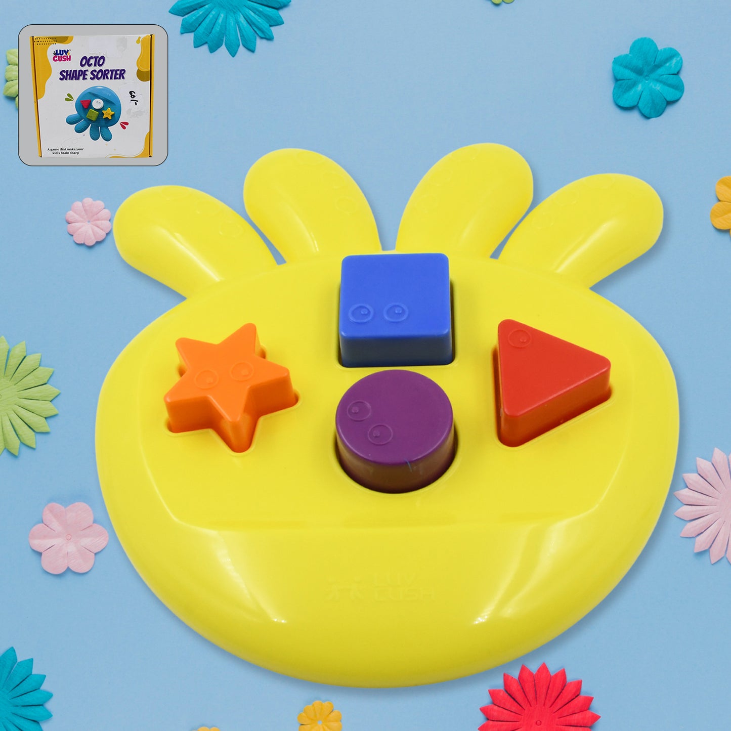 Octopus Shape Sorter Educational Toy | Colorful Shape Matching Puzzle Game for Toddlers and Kids | Brain Development Learning Toy for Boys and Girls