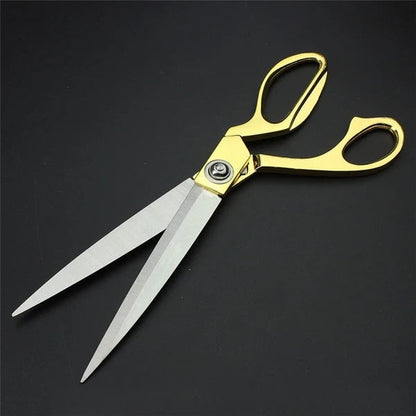 Stainless Steel Tailoring Scissor with Golden Handle Heavy Duty Fabric Cutting Shears for Tailoring Sewing Craft Leather and Professional Use (1 Pc)