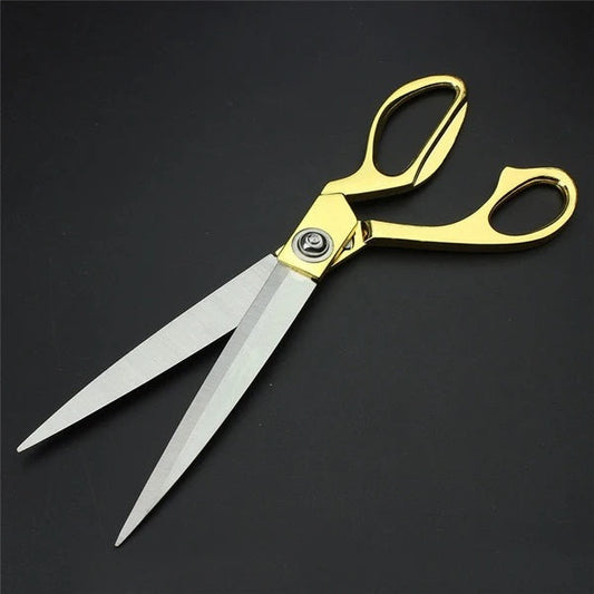 Stainless Steel Tailoring Scissor with Golden Handle Heavy Duty Fabric Cutting Shears for Tailoring Sewing Craft Leather and Professional Use (1 Pc)