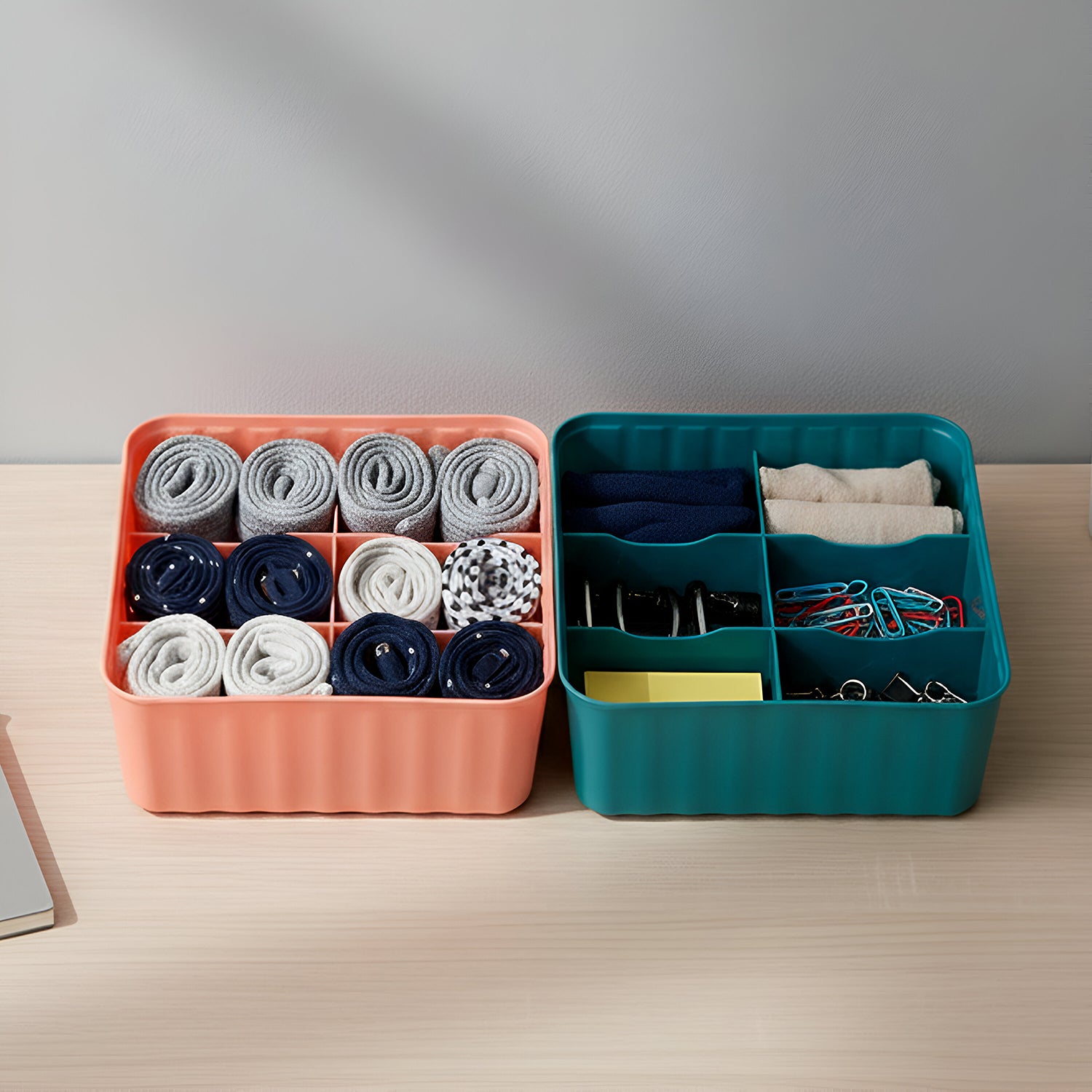 Square Organizer Box With 6 Compartments (Set Of 2) – WishMe Store