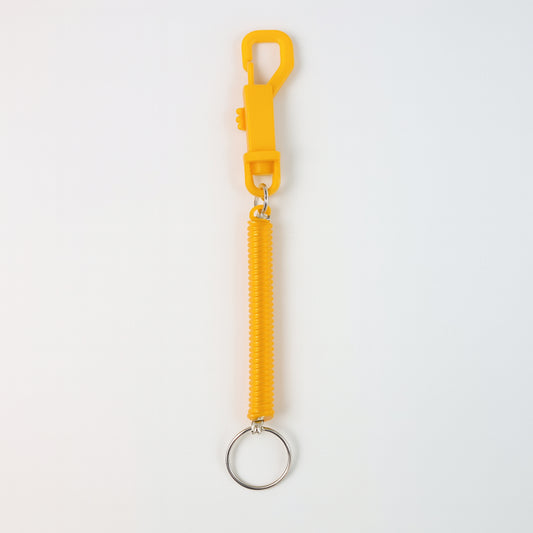 Coiled Retractable Keychain with Carabiner Clip and Metal Split Ring Anti-Lost Stretchable TPU Spiral Key Holder (1 Pc)(1 Pc)
