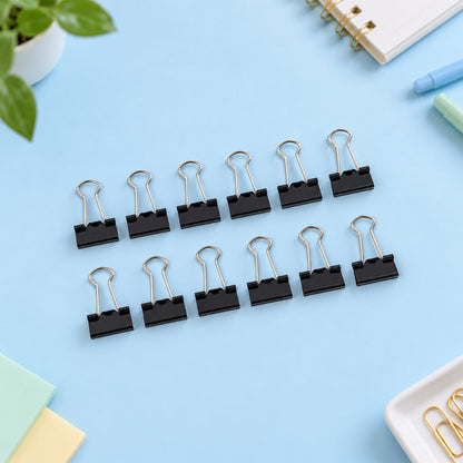 Metal Paper Holding Binder Clips For Office School And Home Organization (12 Pc 19 Mm)
