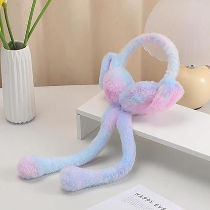 Soft Plush Winter Earmuffs for Kids with Long Hanging Straps, Comfortable Noise-Shielding Ear Covers for Cold Weather Outdoor Use & Daily Wear (1 Pc)