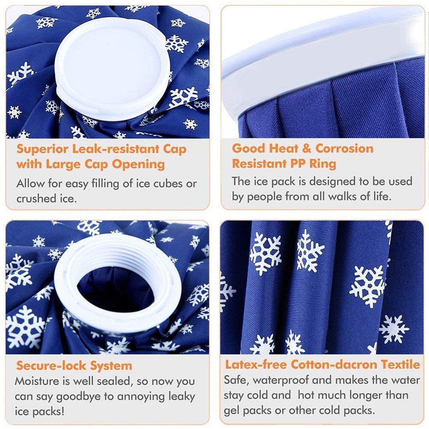 Reusable Pain Relief Ice Bag for Cold Therapy – Leakproof Fabric Ice Compress Bag for Joint, Muscle and Sports Recovery (1 Pc)