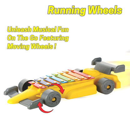 Musical Car Piano Xylophone Toy for Kids, 8-Note Plastic Car Xylophone with Mallet, Educational Musical Toy, Non-Toxic &amp; BIS Approved (1 Set)