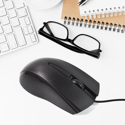 Computer Laptop Wired Optical Mouse X2 USB Ergonomic 1200 DPI Plug and Play Mouse for PC Desktop Office and Home Use (1 Pc)