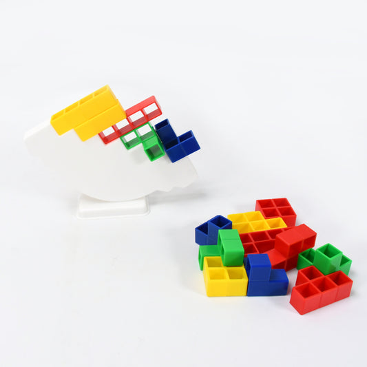 3D Tower Balance Game 16 Piece Tower Stacking Blocks Building Game for Kids Age 3 Plus (1 Set)