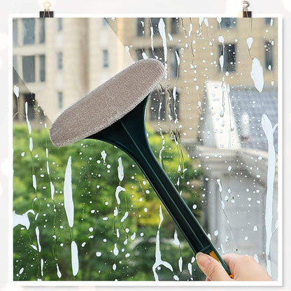 2 in 1 Window Mesh Cleaning Brush and Wiper with Extended Handle – Multi-Purpose Screen, Glass and Groove Cleaner