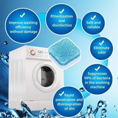Washing Machine Cleaner Tablet for Deep Cleaning, Descaling and Odour Removal, Foaming Detergent Tablet for Washing Machine Drum and Internal Parts (1 Pc)
