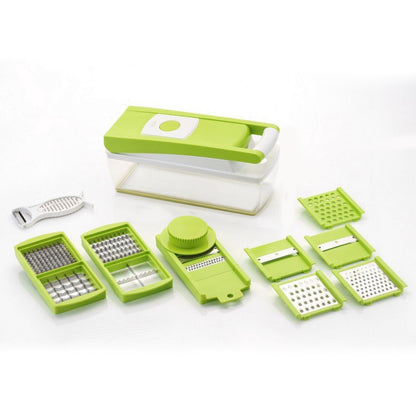House of Sensation Snowpearl 14-in-1 Quick Dicer with Stainless Steel Blades for Vegetable and Fruit Chopping