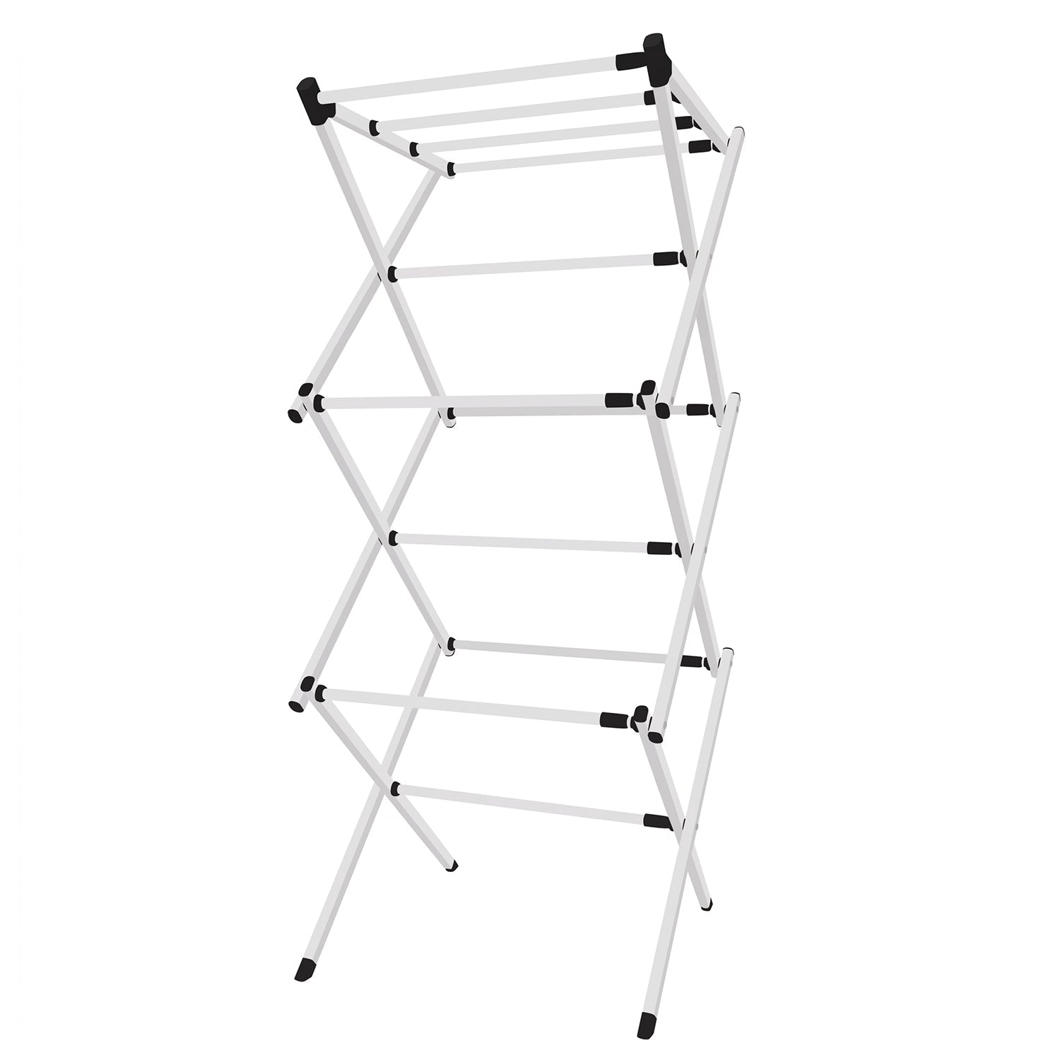 Metal Foldable Clothes Drying Rack 3 Tier Portable Laundry Stand Collapsible Cloth Dryer for Indoor Outdoor Balcony Home Space Saving (1 Pc)