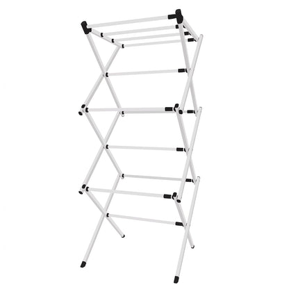 Metal Foldable Clothes Drying Rack 3 Tier Portable Laundry Stand Collapsible Cloth Dryer for Indoor Outdoor Balcony Home Space Saving (1 Pc)