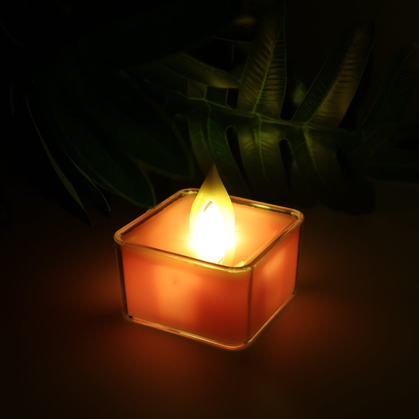Square LED Flameless Decorative Tealight Candles 6 Pcs Set Battery Operated Multicolor Flickering Lights for Home Diwali Puja Wedding and Party Decoration